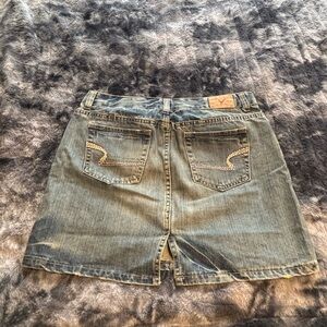 American Eagle Outfitters Faded Blue Denim Mini Skirt